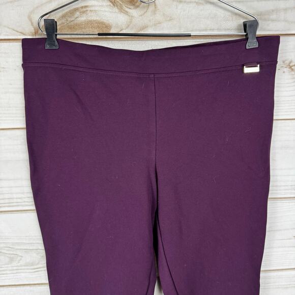 Calvin Klein Purple Elastic Waist Pull On Leggings Size XL - Picture 3 of 9